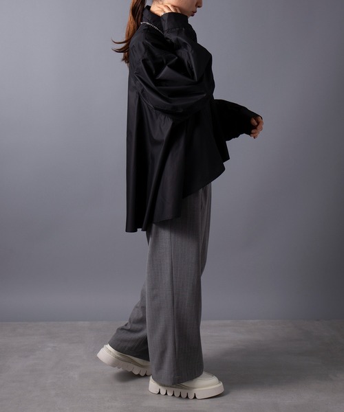 SETUP7(セットアップセブン)の「【SETUP7】classical drape blouse ドレープフレアーブラウス シャツ trc(シャツ/ブラウス・レディース・オフホワイト/ブラック・FREE)」の6枚目の写真