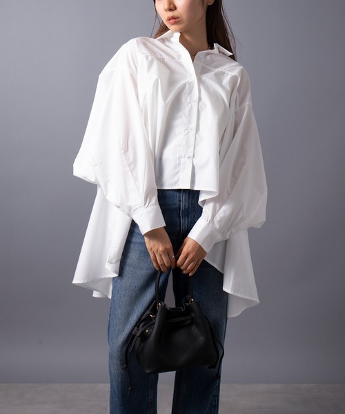 SETUP7(セットアップセブン)の「【SETUP7】classical drape blouse ドレープフレアーブラウス シャツ trc(シャツ/ブラウス・レディース・オフホワイト/ブラック・FREE)」の11枚目の写真