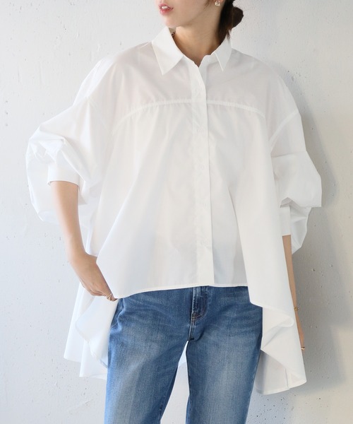 SETUP7(セットアップセブン)の「【SETUP7】classical drape blouse ドレープフレアーブラウス シャツ trc(シャツ/ブラウス・レディース・オフホワイト/ブラック・FREE)」の15枚目の写真