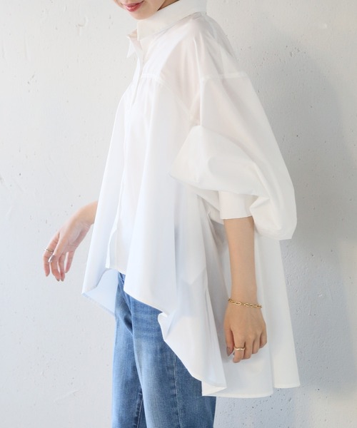 SETUP7(セットアップセブン)の「【SETUP7】classical drape blouse ドレープフレアーブラウス シャツ trc(シャツ/ブラウス・レディース・オフホワイト/ブラック・FREE)」の16枚目の写真