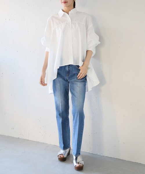 SETUP7(セットアップセブン)の「【SETUP7】classical drape blouse ドレープフレアーブラウス シャツ trc(シャツ/ブラウス・レディース・オフホワイト/ブラック・FREE)」の18枚目の写真