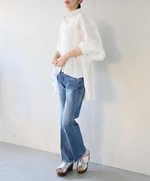 SETUP7(セットアップセブン)の「【SETUP7】classical drape blouse ドレープフレアーブラウス シャツ trc(シャツ/ブラウス・レディース・オフホワイト/ブラック・FREE)」の20枚目の写真