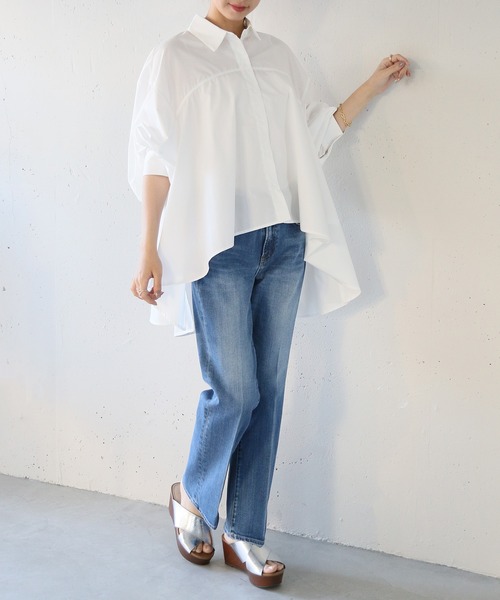 SETUP7(セットアップセブン)の「【SETUP7】classical drape blouse ドレープフレアーブラウス シャツ trc(シャツ/ブラウス・レディース・オフホワイト/ブラック・FREE)」の19枚目の写真