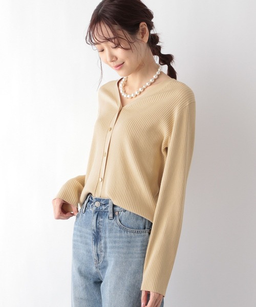 GLOBAL WORK（グローバルワーク）の「洗えるコンパクトVネックカーディガン/MATINEE LINE/991801（カーディガン/ボレロ・レディース・オフホワイト/イエロー/ブラック/ブルー・MEDIUM/LARGE）」の22枚目の写真