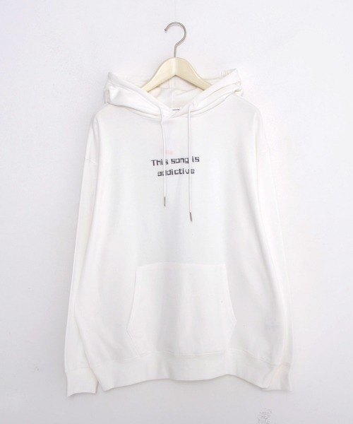 Revo.（レボ）の「ガールイラスト バックプリント オーバーサイズ 裏毛 プルオーバーパーカー ワンポイント刺繍（パーカー・メンズ・ライトブルー/ブラック/オフホワイト・L/M）」の5枚目の写真