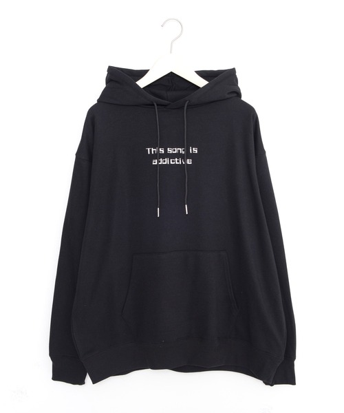 Revo.（レボ）の「ガールイラスト バックプリント オーバーサイズ 裏毛 プルオーバーパーカー ワンポイント刺繍（パーカー・メンズ・ライトブルー/ブラック/オフホワイト・L/M）」の8枚目の写真