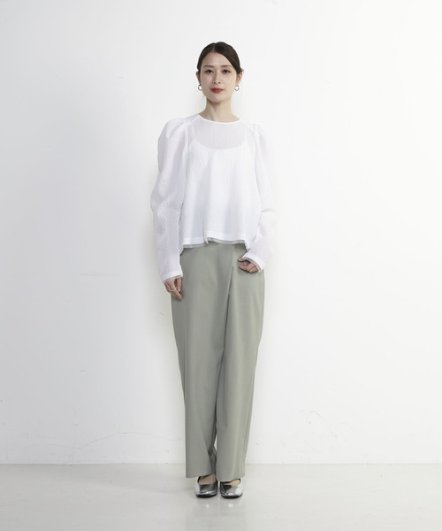 SOFFITTO（ソフィット）の「タイパンストレートパンツ（その他パンツ・レディース・グレイッシュベージュ/ブラック/グリーン・M/S）」の14枚目の写真