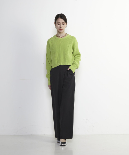 SOFFITTO（ソフィット）の「タイパンストレートパンツ（その他パンツ・レディース・グレイッシュベージュ/ブラック/グリーン・M/S）」の5枚目の写真