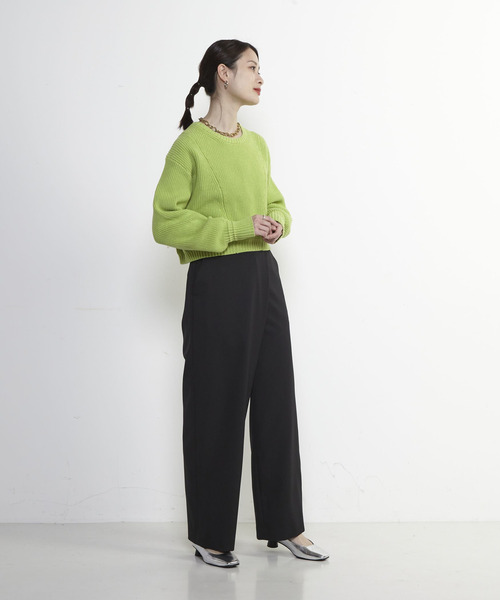 SOFFITTO（ソフィット）の「タイパンストレートパンツ（その他パンツ・レディース・グレイッシュベージュ/ブラック/グリーン・M/S）」の6枚目の写真