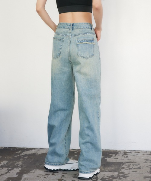 ENVYM(アンビー)の「サイドラインストレートデニム(デニムパンツ・レディース・ブルー/ネイビー・SMALL/MEDIUM)」の7枚目の写真