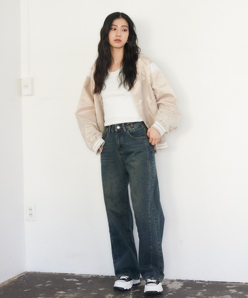 ENVYM(アンビー)の「サイドラインストレートデニム(デニムパンツ・レディース・ブルー/ネイビー・SMALL/MEDIUM)」の12枚目の写真