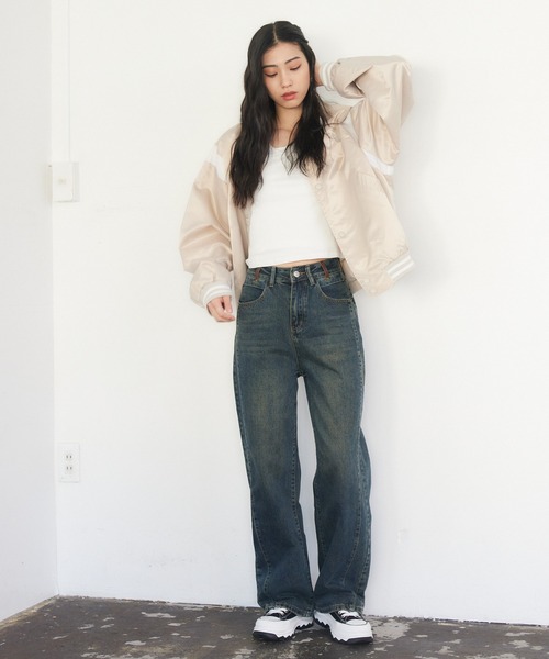 ENVYM(アンビー)の「サイドラインストレートデニム(デニムパンツ・レディース・ブルー/ネイビー・SMALL/MEDIUM)」の15枚目の写真