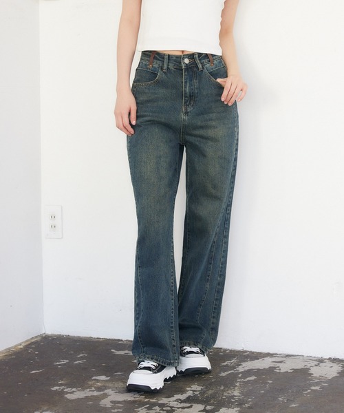 ENVYM(アンビー)の「サイドラインストレートデニム(デニムパンツ・レディース・ブルー/ネイビー・SMALL/MEDIUM)」の19枚目の写真