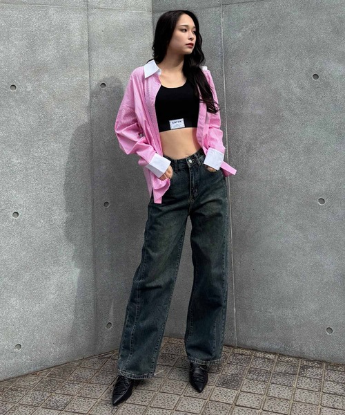 ENVYM(アンビー)の「サイドラインストレートデニム(デニムパンツ・レディース・ブルー/ネイビー・SMALL/MEDIUM)」の22枚目の写真