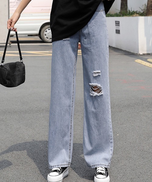 Miniministore(ミニミニストア)の「デニムパンツ ストレートパンツ 韓国風(デニムパンツ・レディース・サックスブルー・XL/S/L/M)」の8枚目の写真