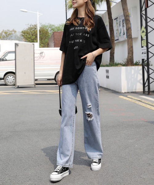 Miniministore(ミニミニストア)の「デニムパンツ ストレートパンツ 韓国風(デニムパンツ・レディース・サックスブルー・XL/S/L/M)」の9枚目の写真