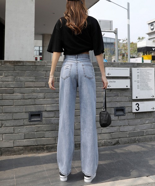 Miniministore(ミニミニストア)の「デニムパンツ ストレートパンツ 韓国風(デニムパンツ・レディース・サックスブルー・XL/S/L/M)」の11枚目の写真