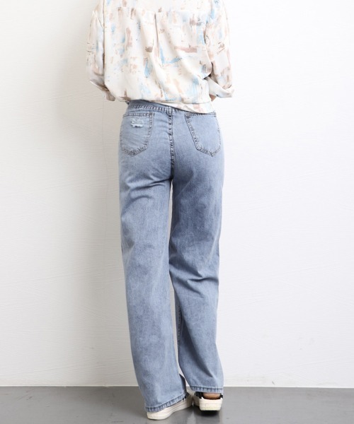 Miniministore(ミニミニストア)の「デニムパンツ ストレートパンツ 韓国風(デニムパンツ・レディース・サックスブルー・XL/S/L/M)」の18枚目の写真