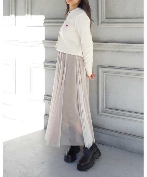 Chouchour（シュシュール）の「【chouchour/シュシュール】ハート刺繍ニットカーディガン（カーディガン/ボレロ・レディース・アイボリー/ピンク/ネイビー・FREE）」の6枚目の写真