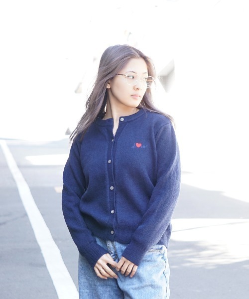 Chouchour（シュシュール）の「【chouchour/シュシュール】ハート刺繍ニットカーディガン（カーディガン/ボレロ・レディース・アイボリー/ピンク/ネイビー・FREE）」の8枚目の写真