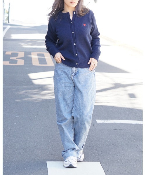 Chouchour（シュシュール）の「【chouchour/シュシュール】ハート刺繍ニットカーディガン（カーディガン/ボレロ・レディース・アイボリー/ピンク/ネイビー・FREE）」の9枚目の写真