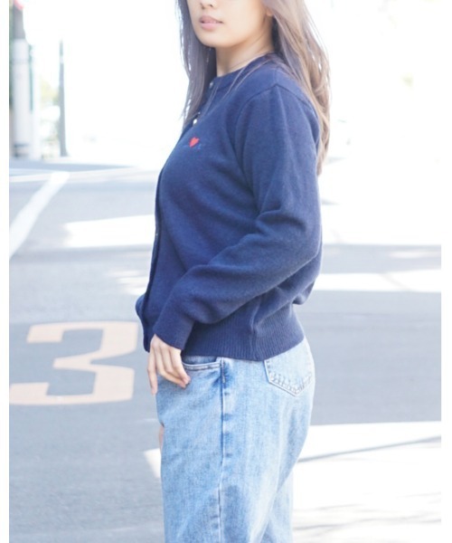 Chouchour（シュシュール）の「【chouchour/シュシュール】ハート刺繍ニットカーディガン（カーディガン/ボレロ・レディース・アイボリー/ピンク/ネイビー・FREE）」の10枚目の写真