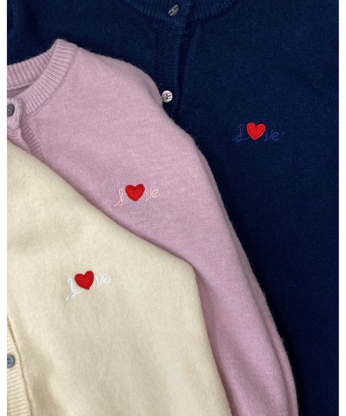 Chouchour（シュシュール）の「【chouchour/シュシュール】ハート刺繍ニットカーディガン（カーディガン/ボレロ・レディース・アイボリー/ピンク/ネイビー・FREE）」の16枚目の写真