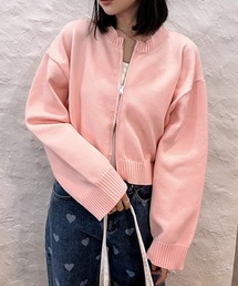 スポンディッシュニットダブルジップカーディガン
