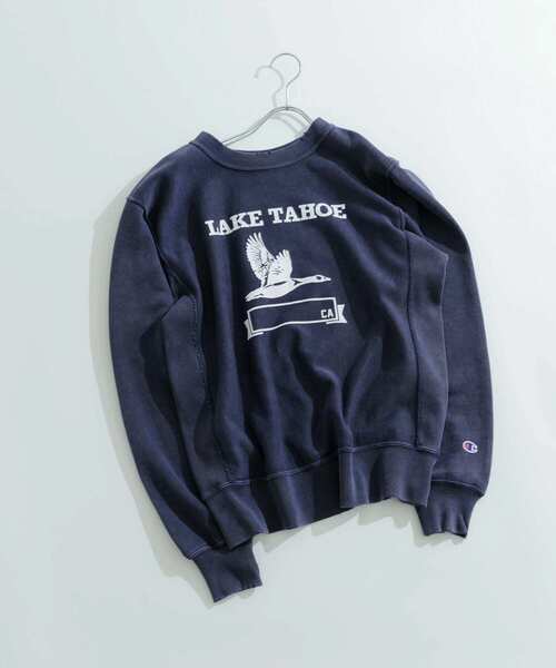 Champion(チャンピオン)の「Champion RW Crew Neck Sweat Z013(スウェット・メンズ・ブラック/グレー/グリーン/ネイビー・LARGE/MEDIUM)」の4枚目の写真