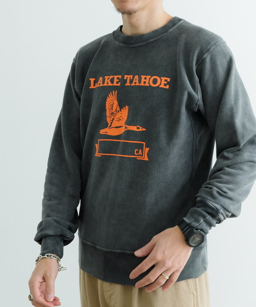 Champion(チャンピオン)の「Champion RW Crew Neck Sweat Z013(スウェット・メンズ・ブラック/グレー/グリーン/ネイビー・LARGE/MEDIUM)」の2枚目の写真