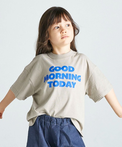 FOV(フォブ)の「フォブ GOODMORNING Tシャツ(Tシャツ/カットソー・キッズ・グレイッシュベージュ/ブラック/ベージュ系その他・M/L/XL/S)」の3枚目の写真