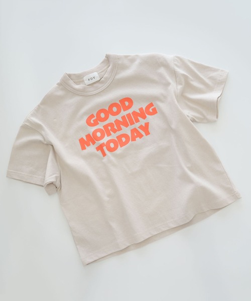 FOV(フォブ)の「フォブ GOODMORNING Tシャツ(Tシャツ/カットソー・キッズ・グレイッシュベージュ/ブラック/ベージュ系その他・M/L/XL/S)」の11枚目の写真