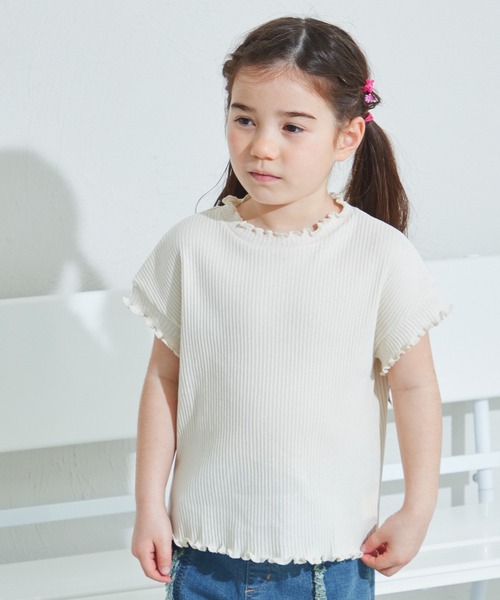 配色メロー リブコットン Tシャツ（Tシャツ/カットソー