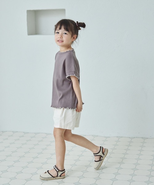 配色メロー リブコットン Tシャツ（Tシャツ/カットソー