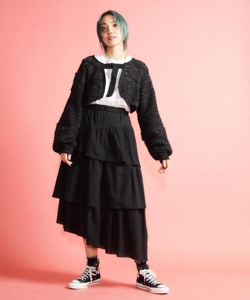 CONVERSE TOKYO(コンバーストウキョウ)の「GLITTER KNIT BOLERO(カーディガン/ボレロ・レディース・キナリ/ブラック・FREE)」の18枚目の写真