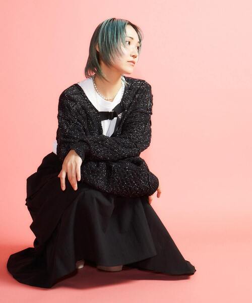 CONVERSE TOKYO(コンバーストウキョウ)の「GLITTER KNIT BOLERO(カーディガン/ボレロ・レディース・キナリ/ブラック・FREE)」の20枚目の写真