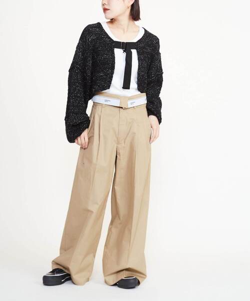 CONVERSE TOKYO(コンバーストウキョウ)の「GLITTER KNIT BOLERO(カーディガン/ボレロ・レディース・キナリ/ブラック・FREE)」の5枚目の写真