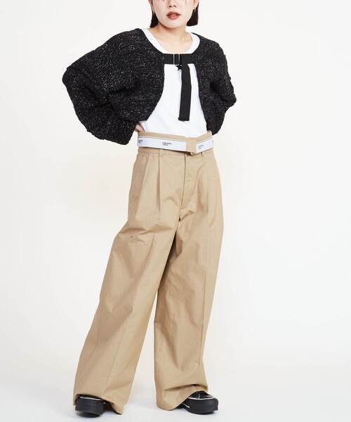 CONVERSE TOKYO(コンバーストウキョウ)の「GLITTER KNIT BOLERO(カーディガン/ボレロ・レディース・キナリ/ブラック・FREE)」の9枚目の写真