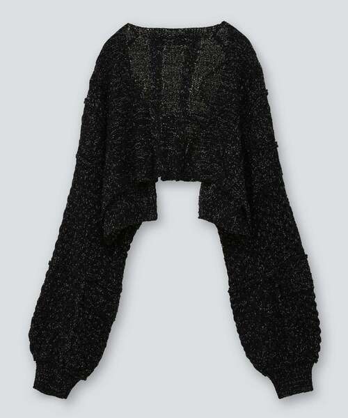 CONVERSE TOKYO(コンバーストウキョウ)の「GLITTER KNIT BOLERO(カーディガン/ボレロ・レディース・キナリ/ブラック・FREE)」の12枚目の写真