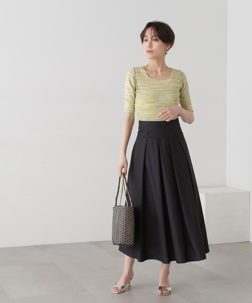 N.(N. Natural Beauty Basic)(エヌエヌナチュラルビューティーベーシック)の「◆【S Size Line】切替ポプリンロングスカート(スカート・レディース・クリーム/イエロー/ブラック・SMALL/MEDIUM)」の16枚目の写真