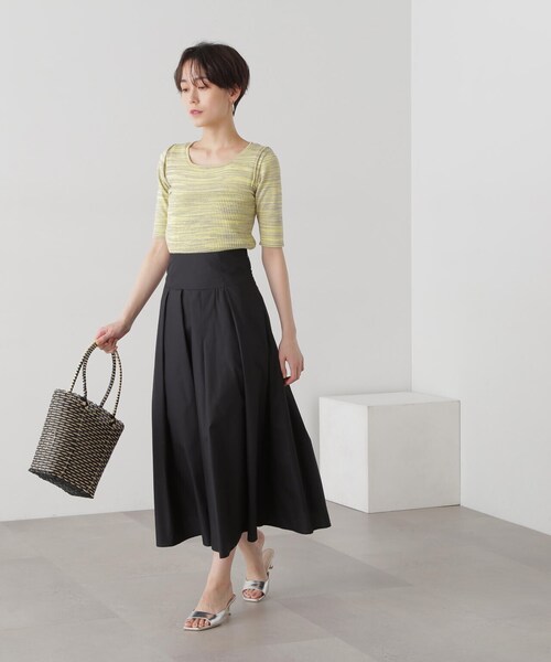 N.(N. Natural Beauty Basic)(エヌエヌナチュラルビューティーベーシック)の「◆【S Size Line】切替ポプリンロングスカート(スカート・レディース・クリーム/イエロー/ブラック・SMALL/MEDIUM)」の17枚目の写真