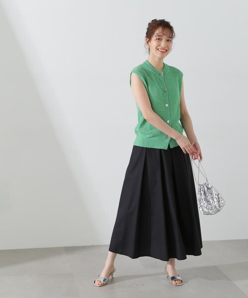 N.(N. Natural Beauty Basic)(エヌエヌナチュラルビューティーベーシック)の「◆【S Size Line】切替ポプリンロングスカート(スカート・レディース・クリーム/イエロー/ブラック・SMALL/MEDIUM)」の21枚目の写真