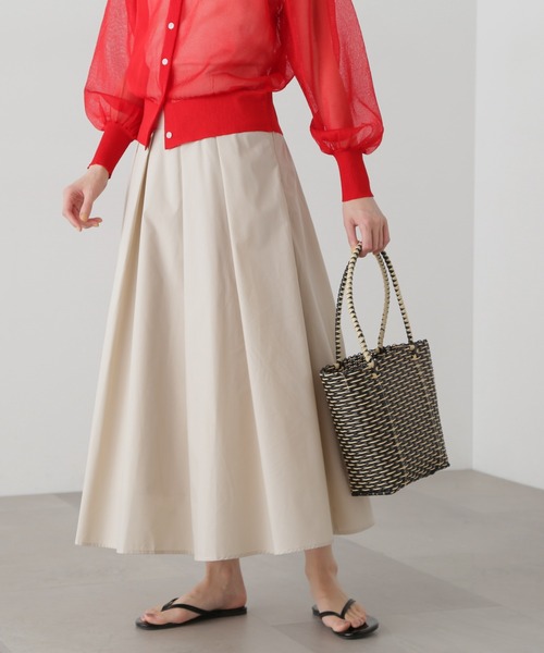 N.(N. Natural Beauty Basic)(エヌエヌナチュラルビューティーベーシック)の「◆【S Size Line】切替ポプリンロングスカート(スカート・レディース・クリーム/イエロー/ブラック・SMALL/MEDIUM)」の2枚目の写真