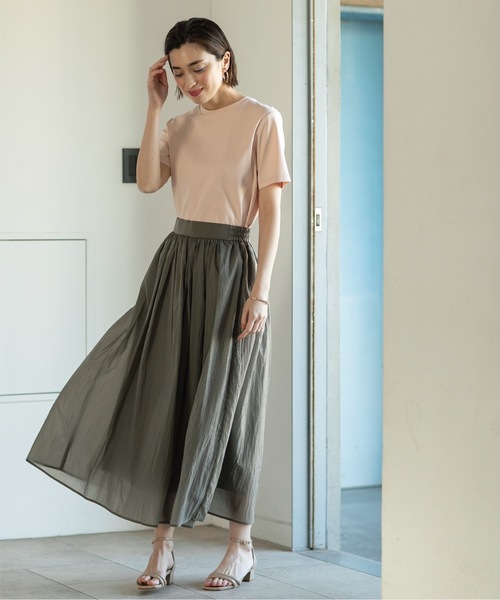 OPAQUE.CLIP（オペークドットクリップ）の「◆≪S-LLsize≫シアーヴィンテージフレアスカート【洗濯機洗い可】（スカート・レディース・オレンジ系/ブルー系その他/ナチュラル/チャコールグレー・36/38/40/42）」の7枚目の写真