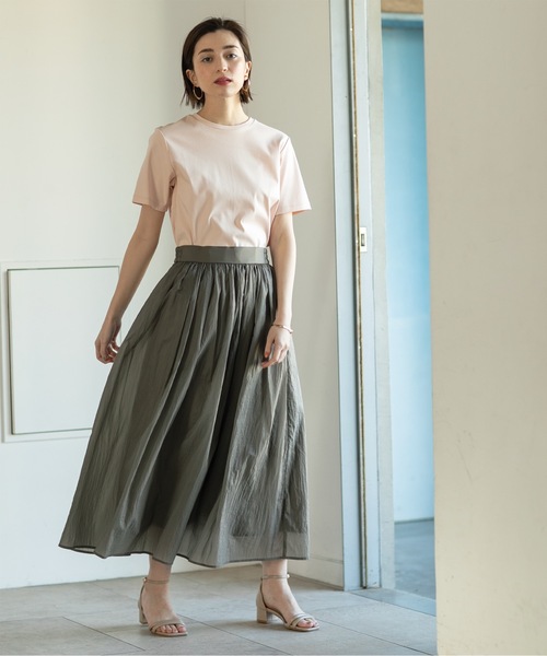 OPAQUE.CLIP（オペークドットクリップ）の「◆≪S-LLsize≫シアーヴィンテージフレアスカート【洗濯機洗い可】（スカート・レディース・オレンジ系/ブルー系その他/ナチュラル/チャコールグレー・36/38/40/42）」の8枚目の写真