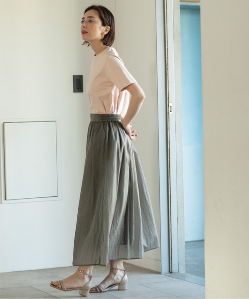 OPAQUE.CLIP（オペークドットクリップ）の「◆≪S-LLsize≫シアーヴィンテージフレアスカート【洗濯機洗い可】（スカート・レディース・オレンジ系/ブルー系その他/ナチュラル/チャコールグレー・36/38/40/42）」の9枚目の写真