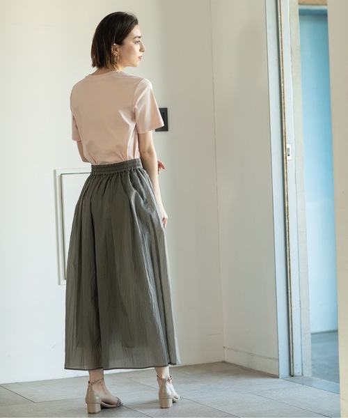 OPAQUE.CLIP（オペークドットクリップ）の「◆≪S-LLsize≫シアーヴィンテージフレアスカート【洗濯機洗い可】（スカート・レディース・オレンジ系/ブルー系その他/ナチュラル/チャコールグレー・36/38/40/42）」の10枚目の写真