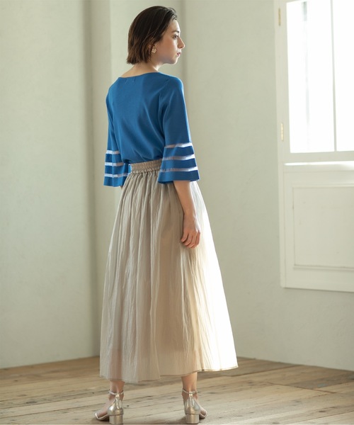 OPAQUE.CLIP（オペークドットクリップ）の「◆≪S-LLsize≫シアーヴィンテージフレアスカート【洗濯機洗い可】（スカート・レディース・オレンジ系/ブルー系その他/ナチュラル/チャコールグレー・36/38/40/42）」の15枚目の写真