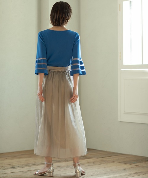 OPAQUE.CLIP（オペークドットクリップ）の「◆≪S-LLsize≫シアーヴィンテージフレアスカート【洗濯機洗い可】（スカート・レディース・オレンジ系/ブルー系その他/ナチュラル/チャコールグレー・36/38/40/42）」の16枚目の写真