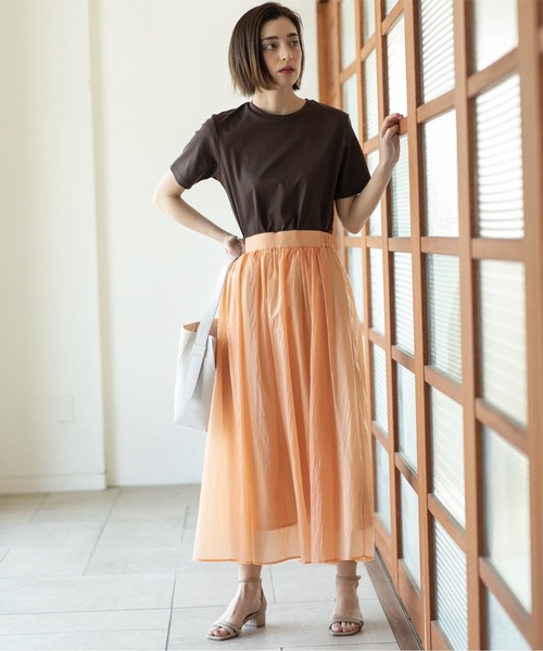 OPAQUE.CLIP（オペークドットクリップ）の「◆≪S-LLsize≫シアーヴィンテージフレアスカート【洗濯機洗い可】（スカート・レディース・オレンジ系/ブルー系その他/ナチュラル/チャコールグレー・36/38/40/42）」の20枚目の写真